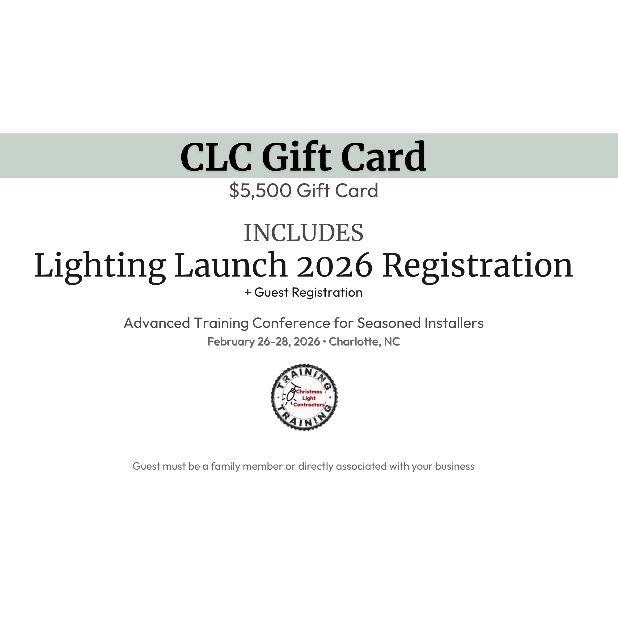 $5000 Gift Card +FREE Lighting Launch 2026 Registration with (ADD a Guest Option) Feb 26-28