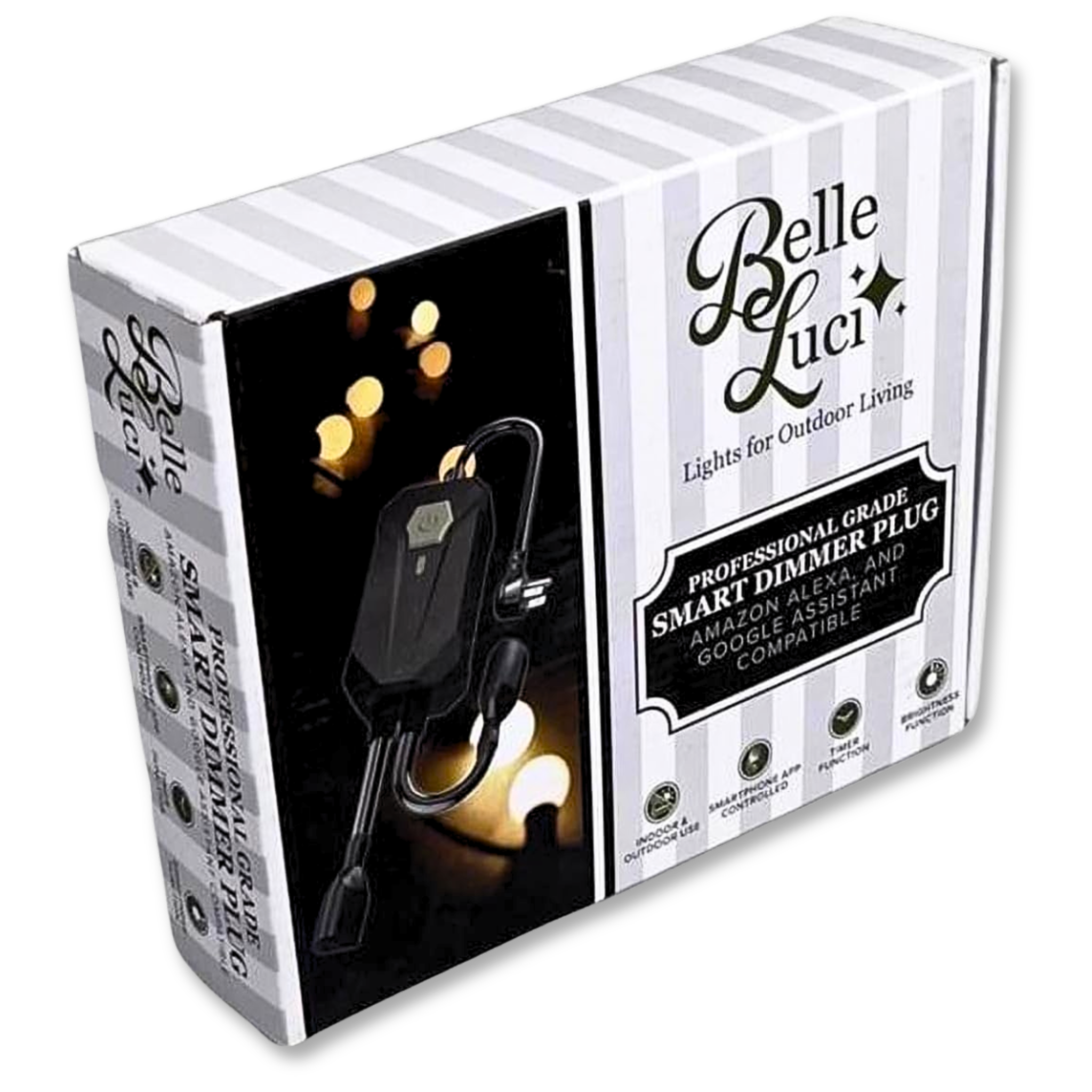 Timer - Belle Luci Professional Smart Outdoor Dimmer Plug - WiFi App & Voice Control - Patio, String & Holiday Lights