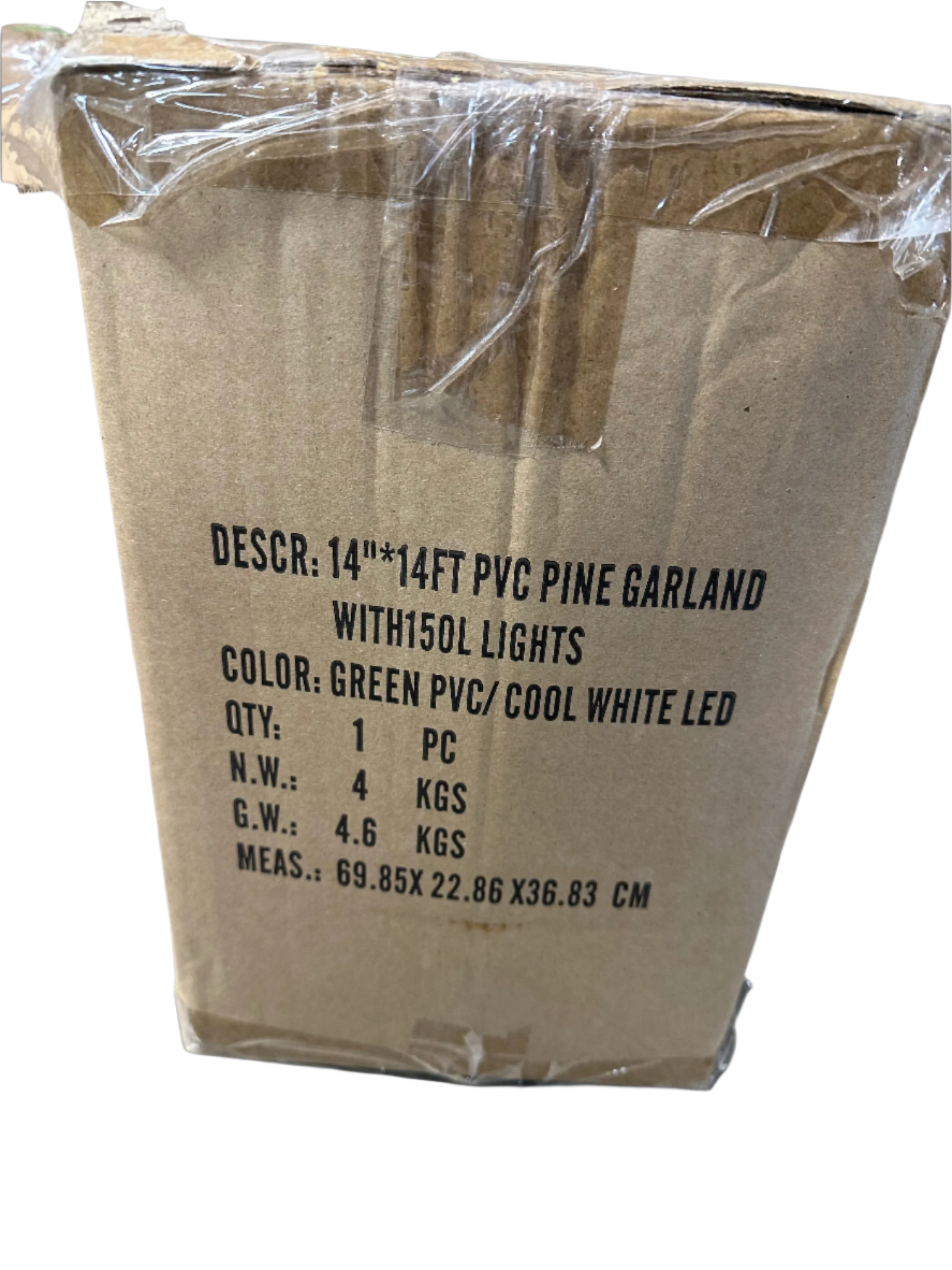 14” -14FT PVC Pine Garland with 150L - Cool White - FINAL SALE