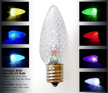 Load image into Gallery viewer, Dynamic RGB Transparent Faceted C9 bulb (Bag of 25) NON-WHiTE CHIP
