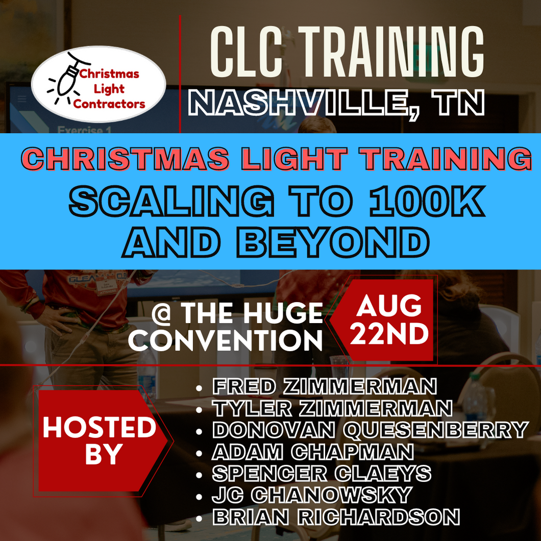 Christmas Light Training at the HUGE- IN PERSON TRAINING, August 22nd: Scaling to 100k and Beyond